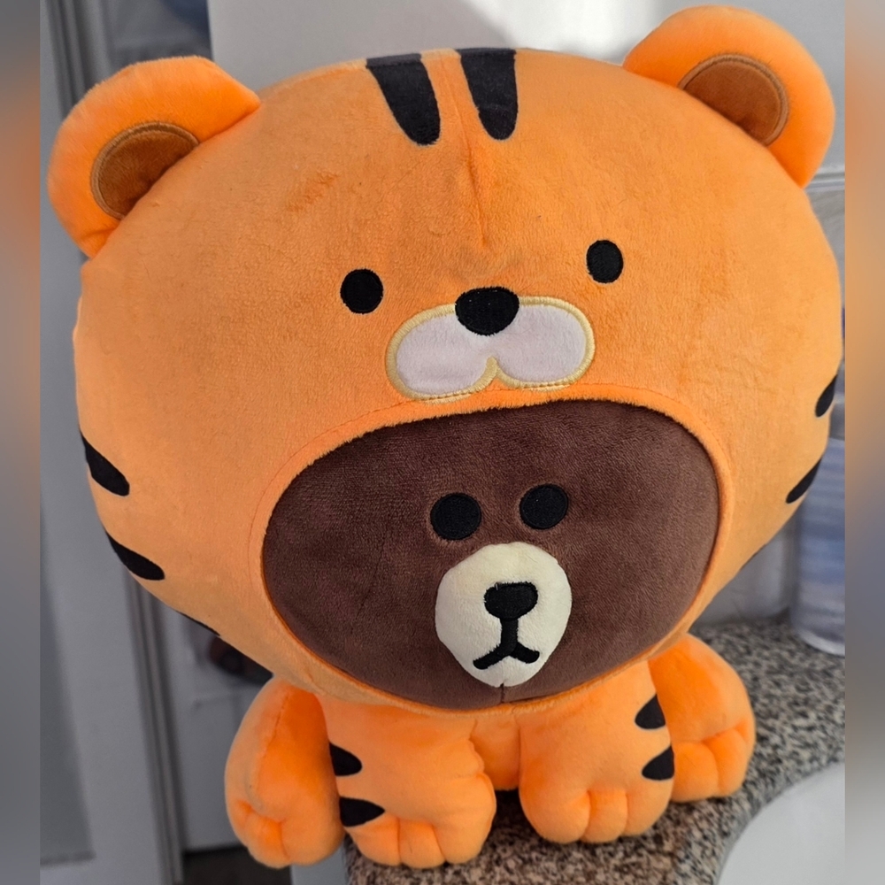 NWT Line Friends Jungle Taiga Brown Bear Tiger Plush 13"